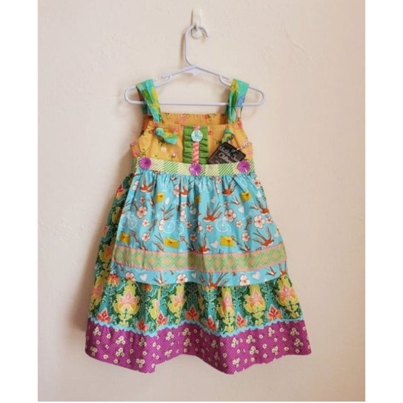 Vintage NWT Matilda Jane Knot Dress with apron Size 4 Wonderful Parade
